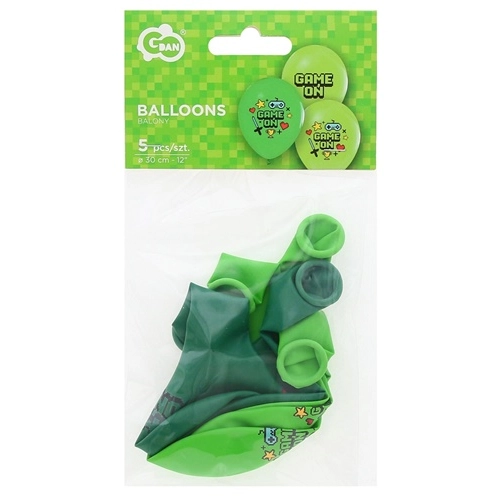 Balony minecraft piksele dekoracje urodzinowe ozdoby balon lateks 5szt